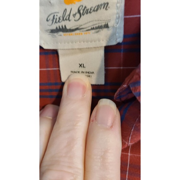 Field & Stream‎ Men Soft Plaid Button Front Long Sleeve Cotton XL - Picture 4 of 5
